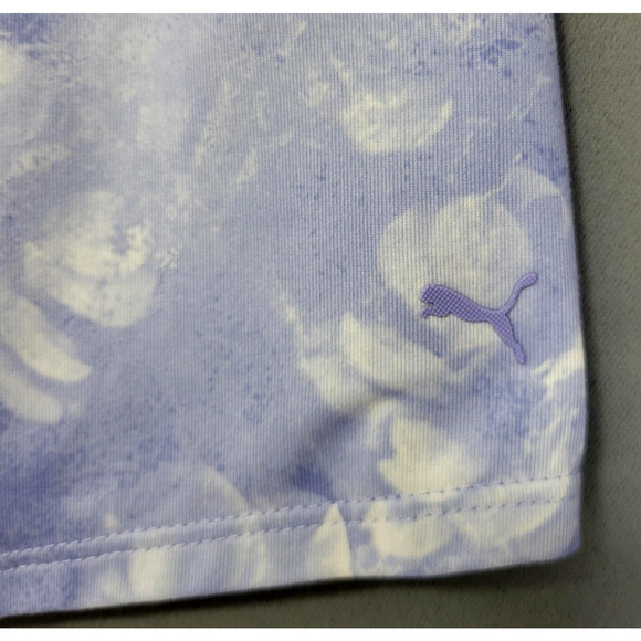 Puma Golf Shirt Womens Large Purple Floral Quarter Zip Mock Neck Sleeveless - Picture 3 of 12